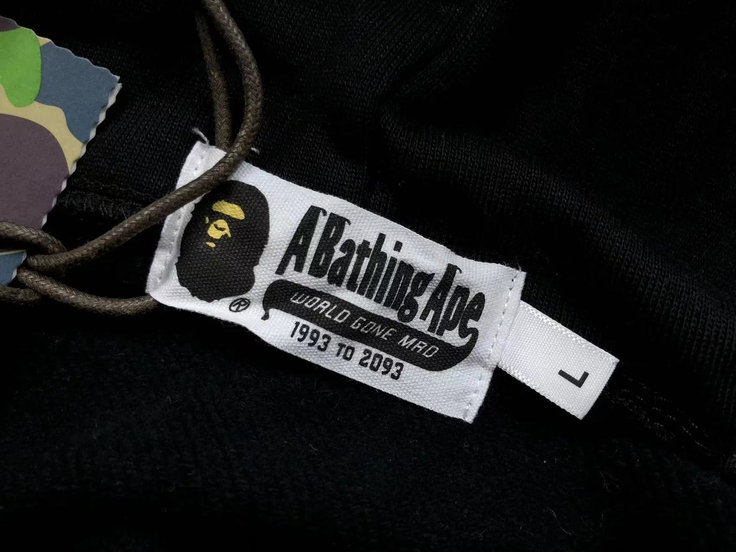 BAPE GREEN CAMO FULL ZIP HOODIE BLACK